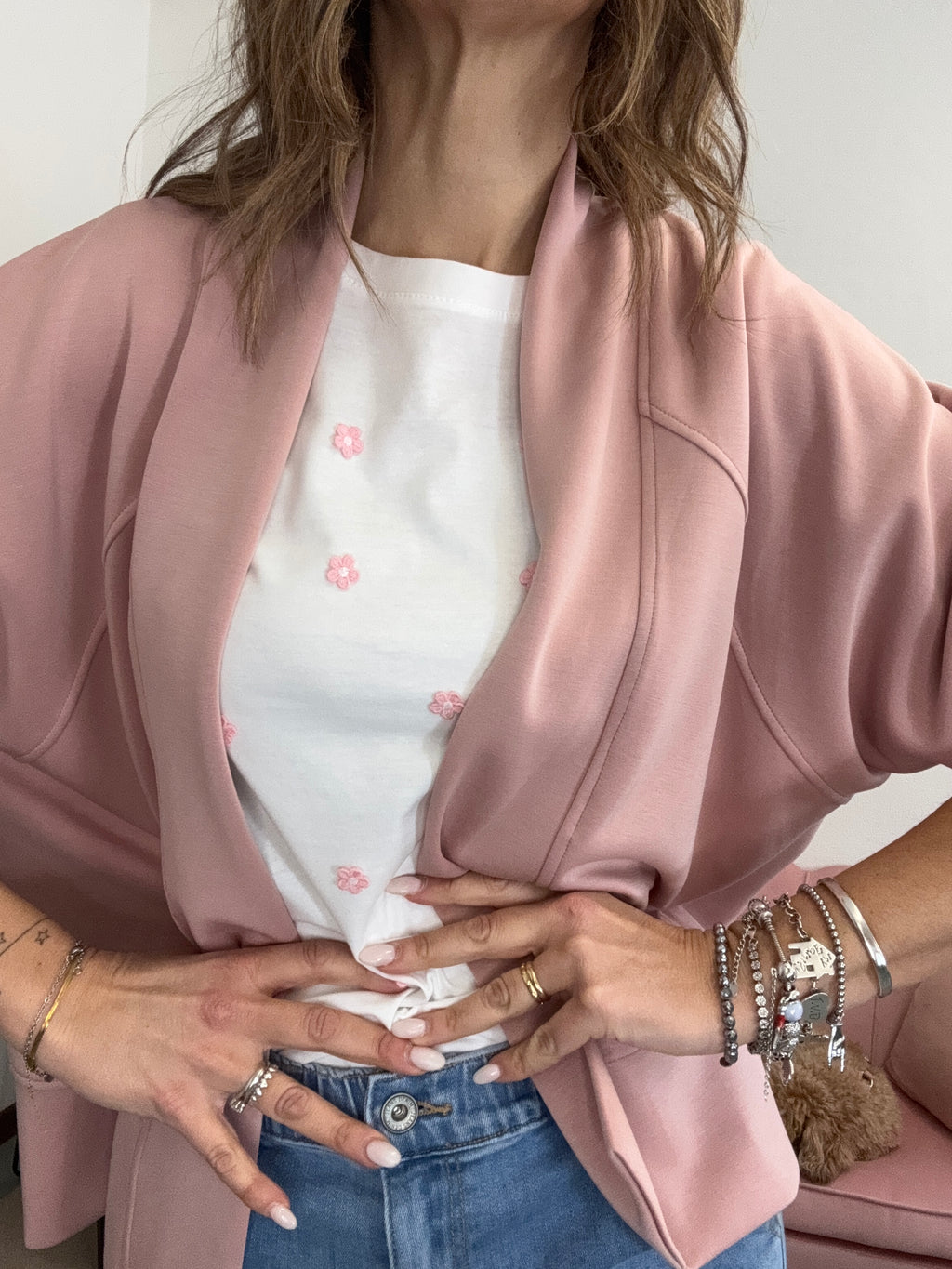 Cardigan giacca senza bottoni