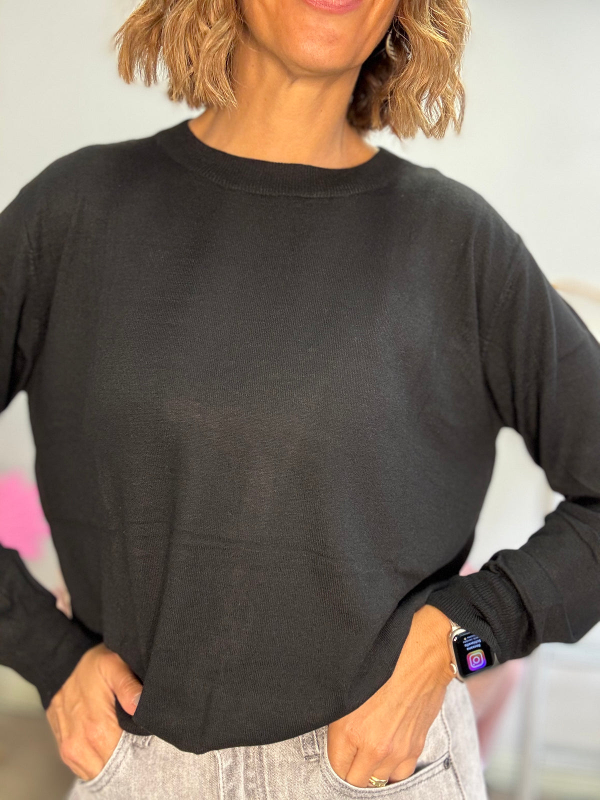 Il pull sottile in misto cachemire