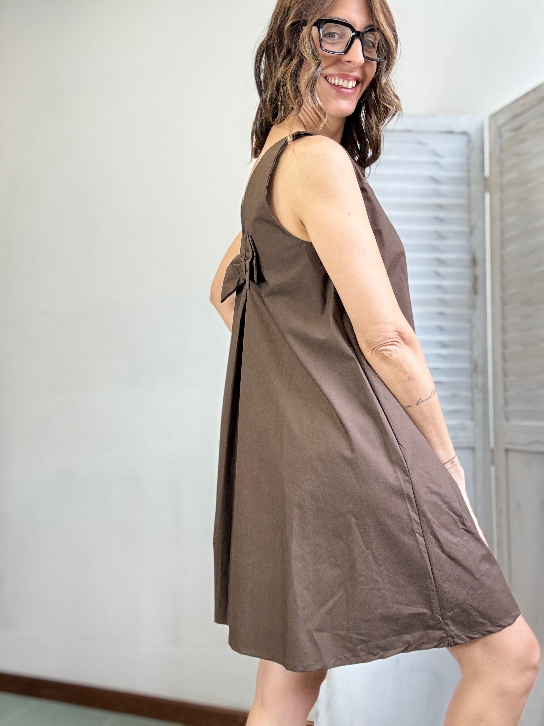 Abito cotone con fiocco dietro