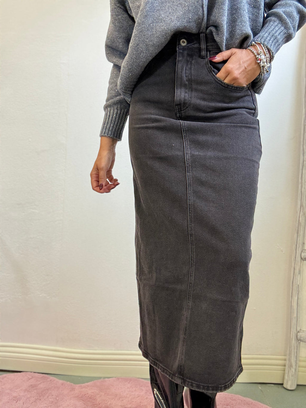 La gonna tubino Denim