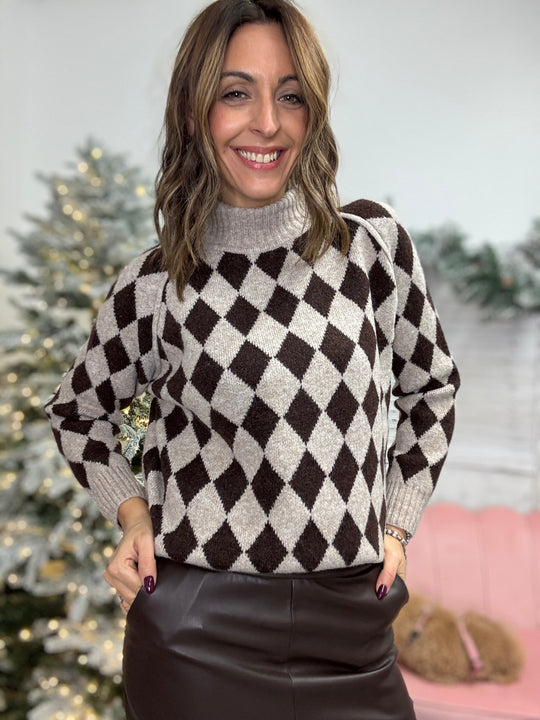 Il Pull scacchiera collo cratere