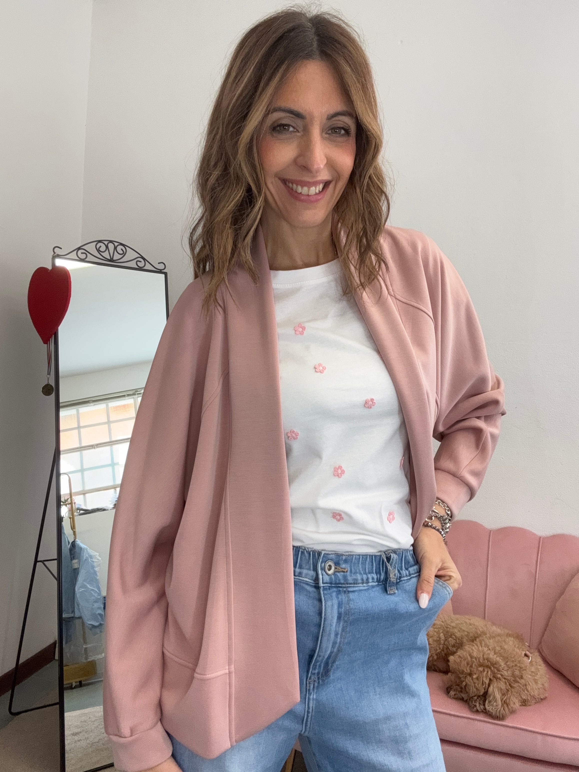 Cardigan giacca senza bottoni