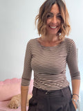 La t-shirt 3/4 a righe