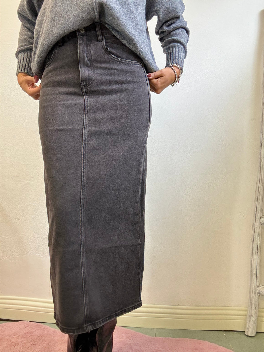 La gonna tubino Denim