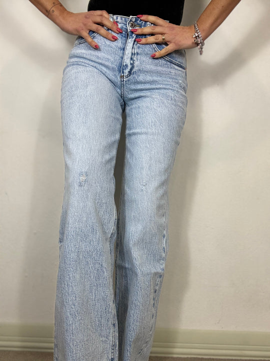 Jeans palazzo Denim slavato
