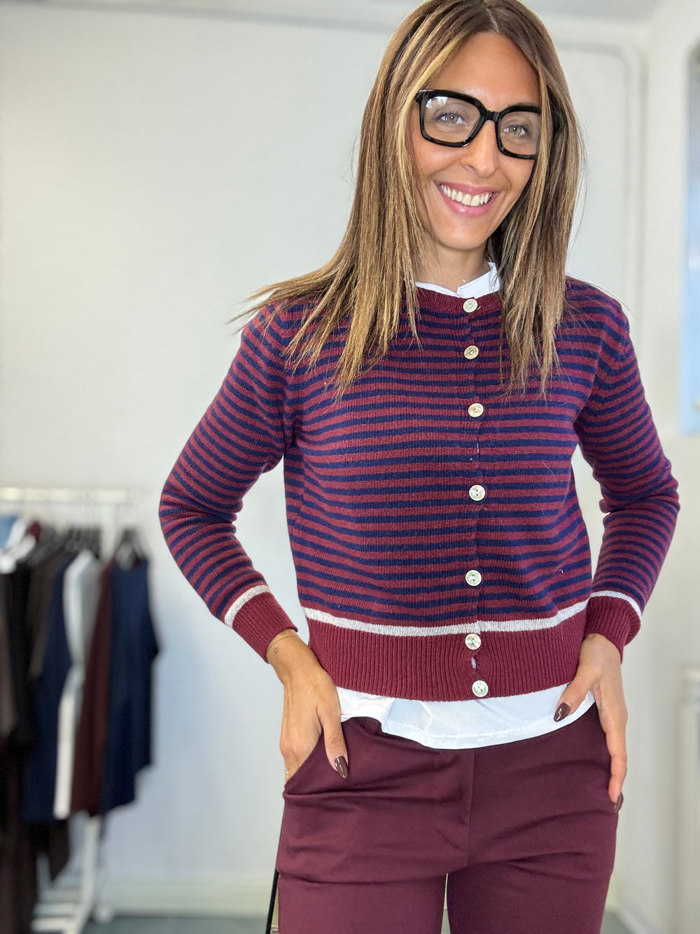 Cardigan Paolita con le righe