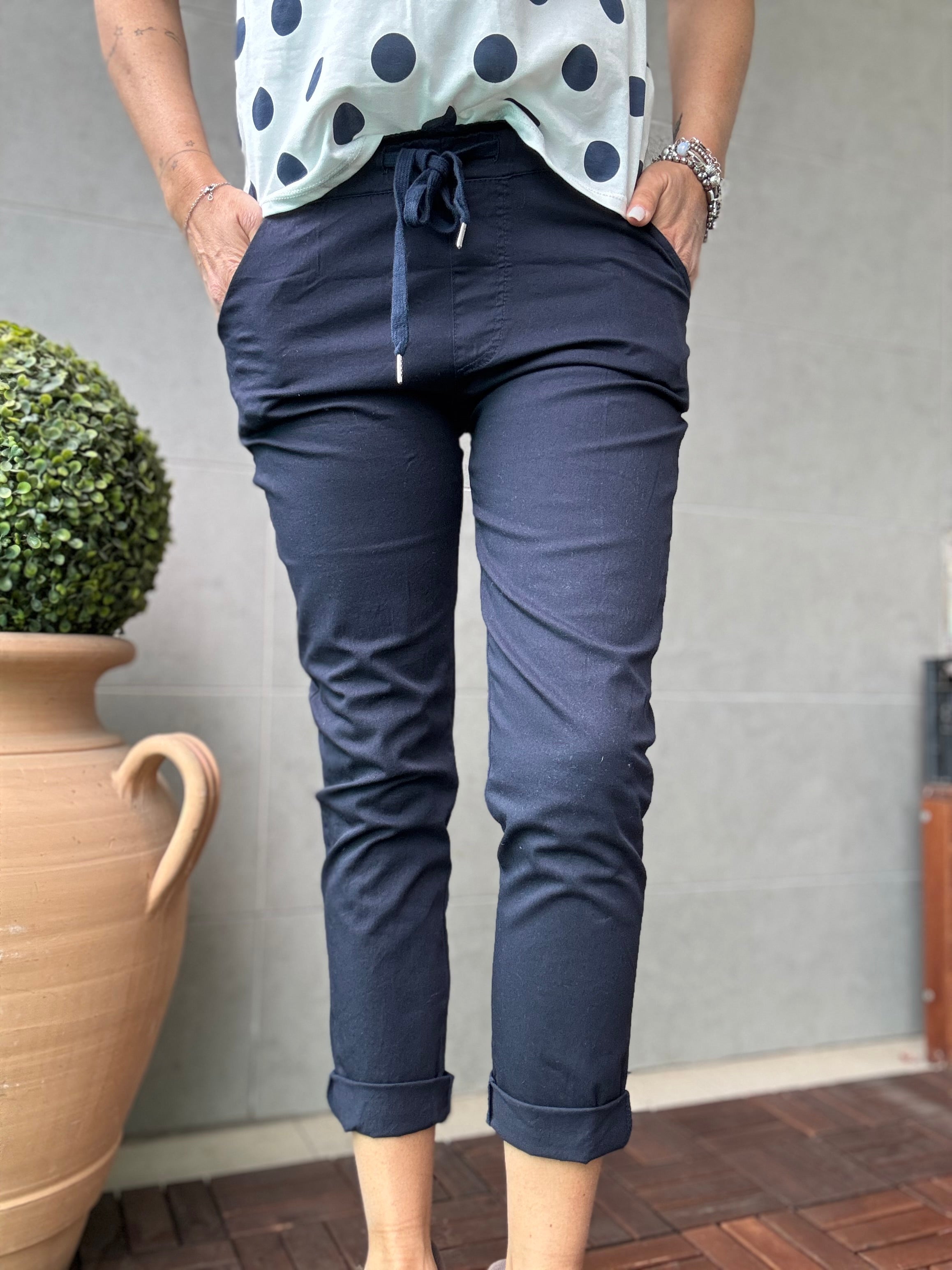Pantalone di cotone caramella