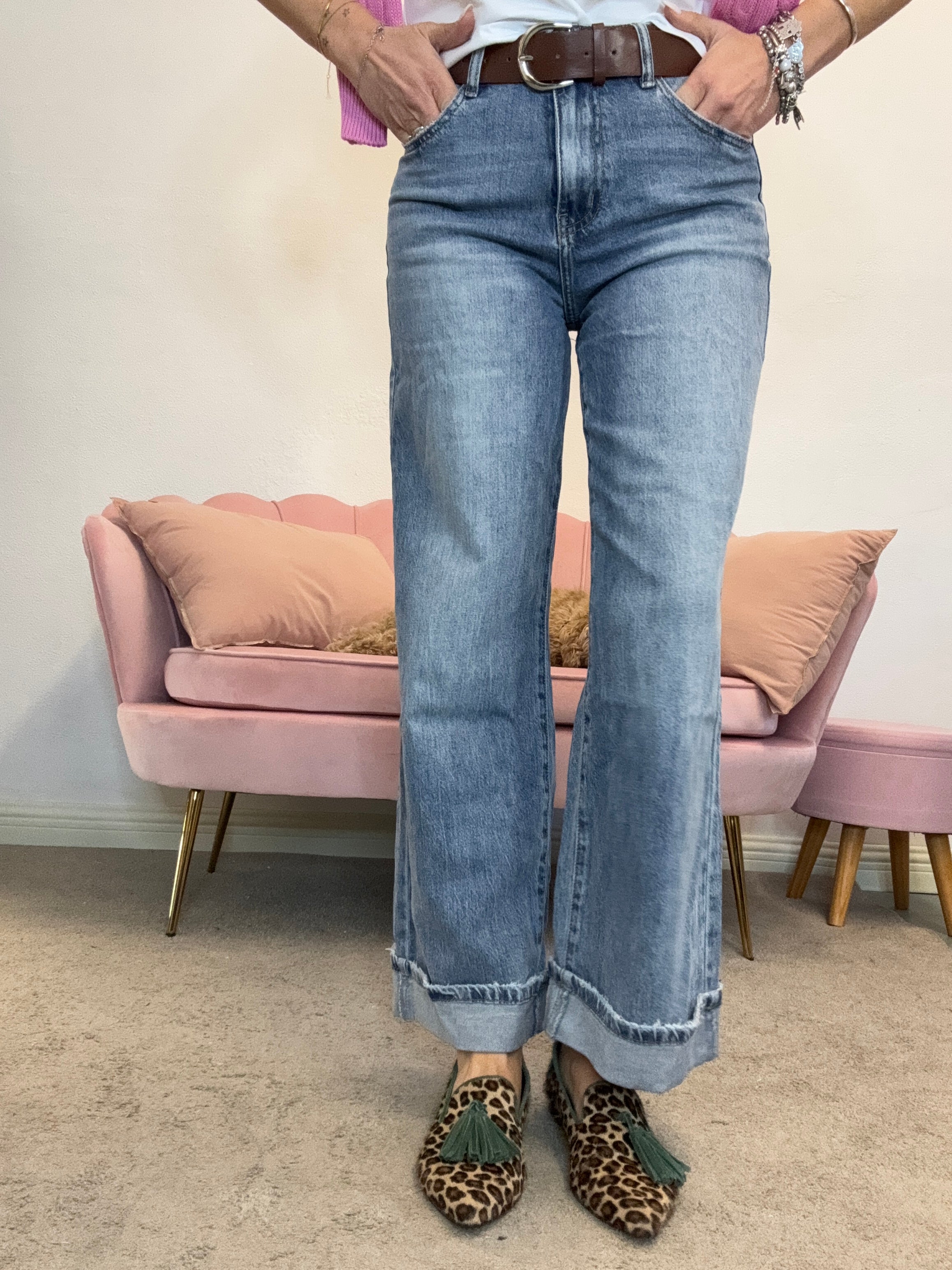 Jeans col risvolto