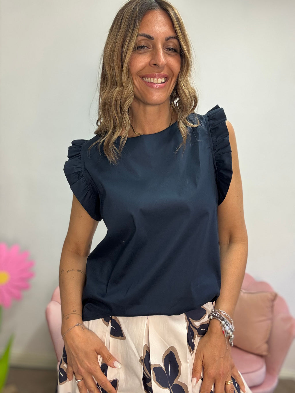 La blusa con le maniche fru fru