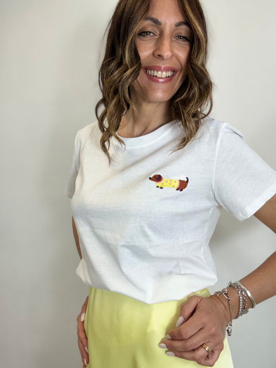 La t shirt col bassottino colorato
