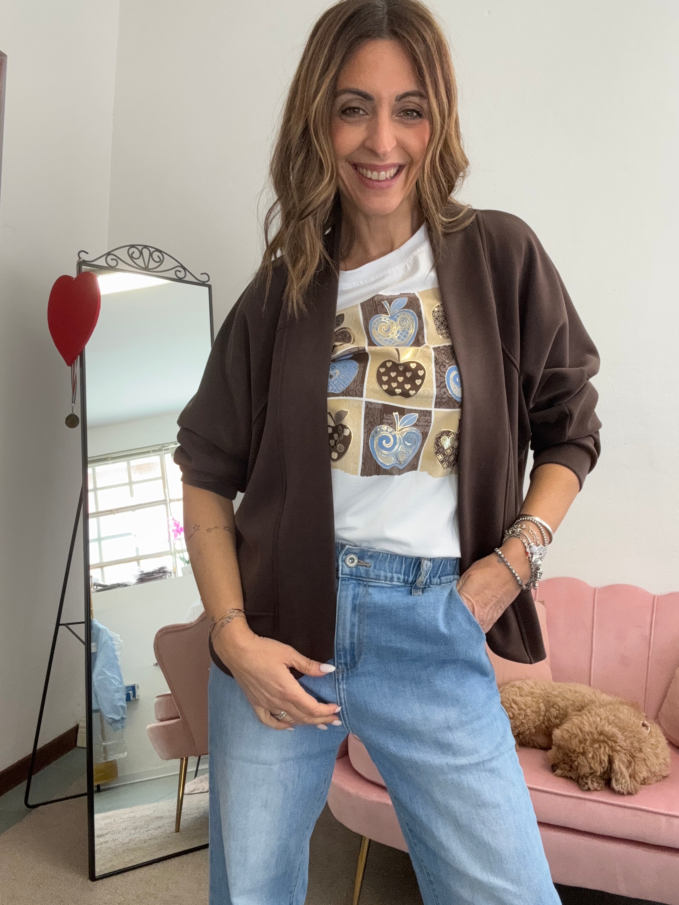 Cardigan giacca senza bottoni