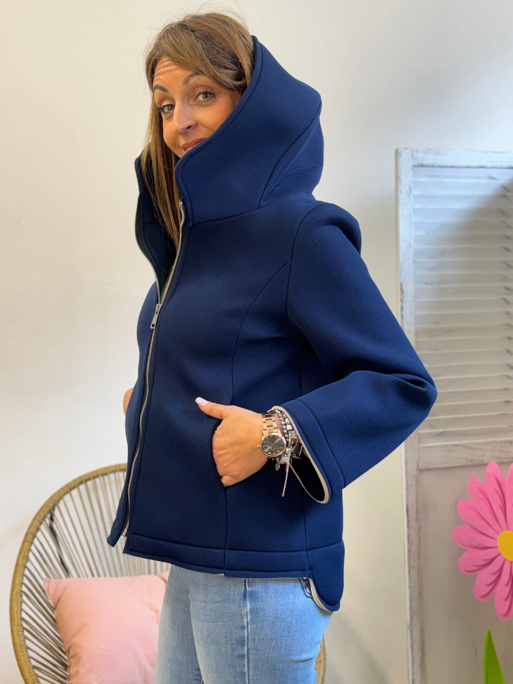 Il cappottino blu in neoprene