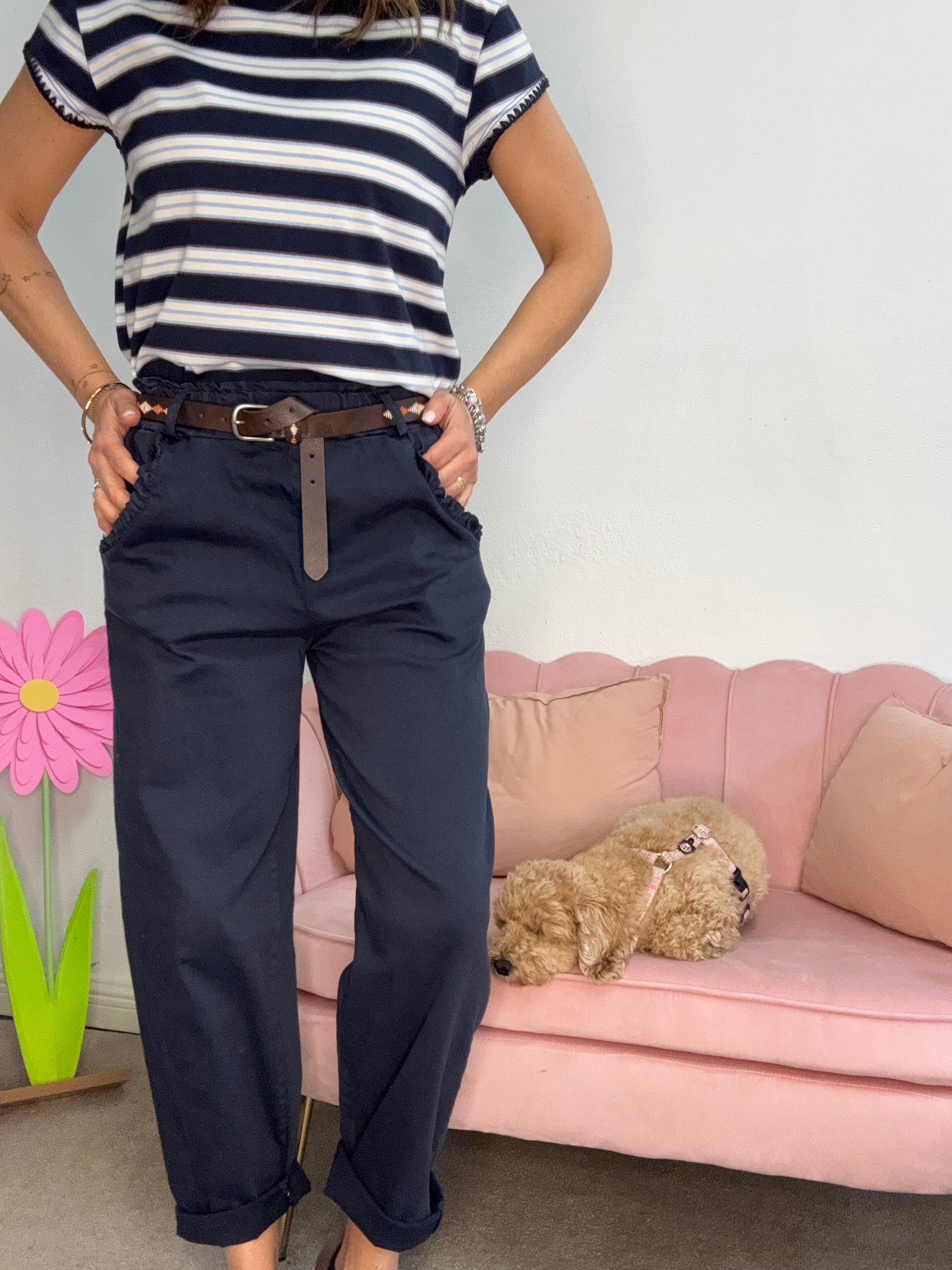 Il pantalone cotone caramella