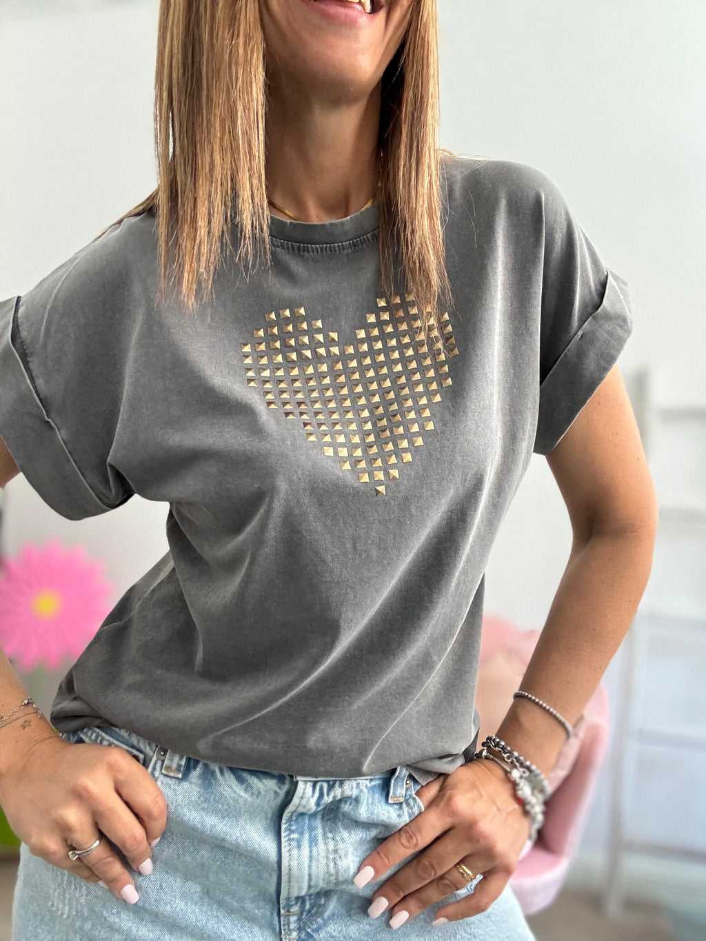 T-shirt cuore di ghisa