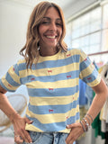 La t-shirt righe e fiocchetti