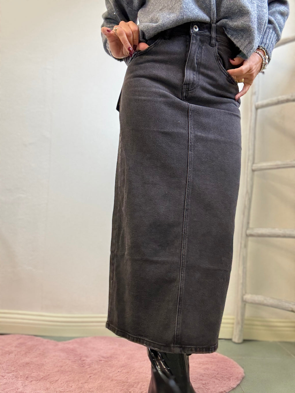 La gonna tubino Denim