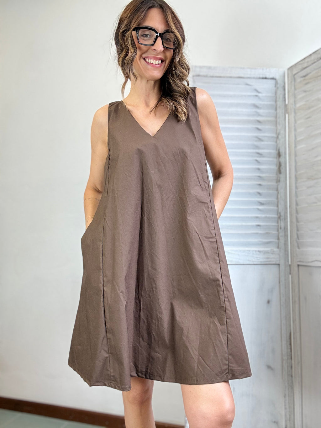 Abito cotone con fiocco dietro