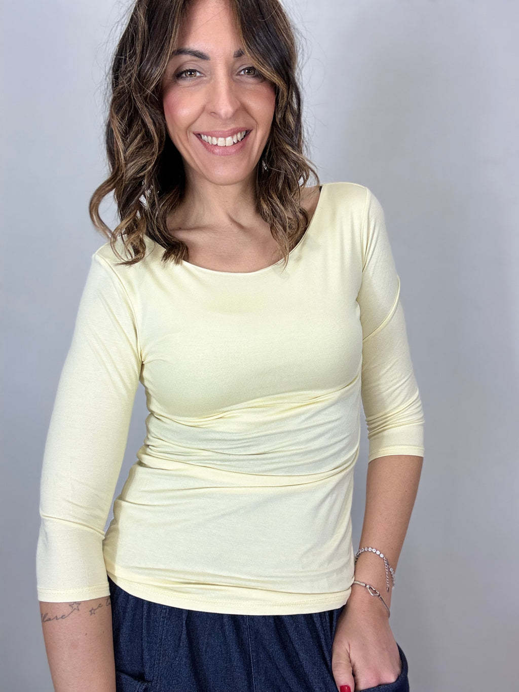 T-shirt basica manica a 3/4