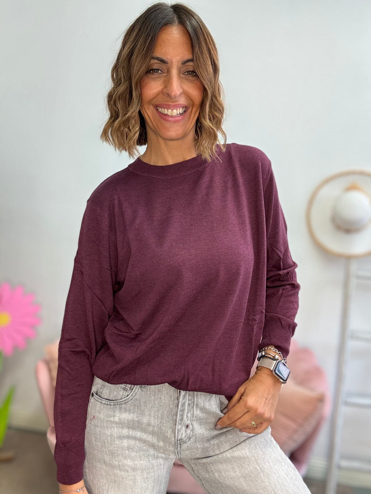 Il pull sottile in misto cachemire