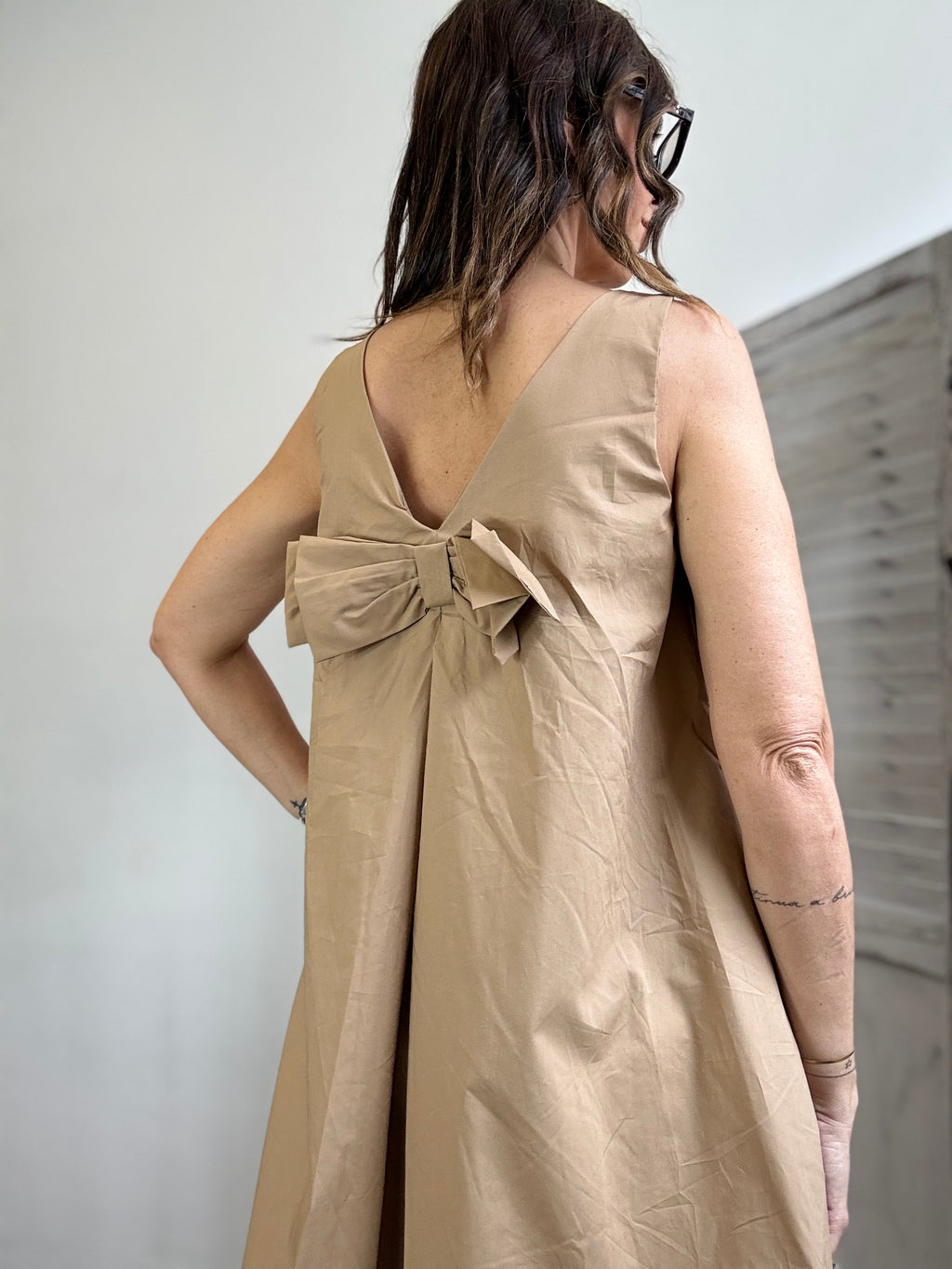 Abito cotone con fiocco dietro