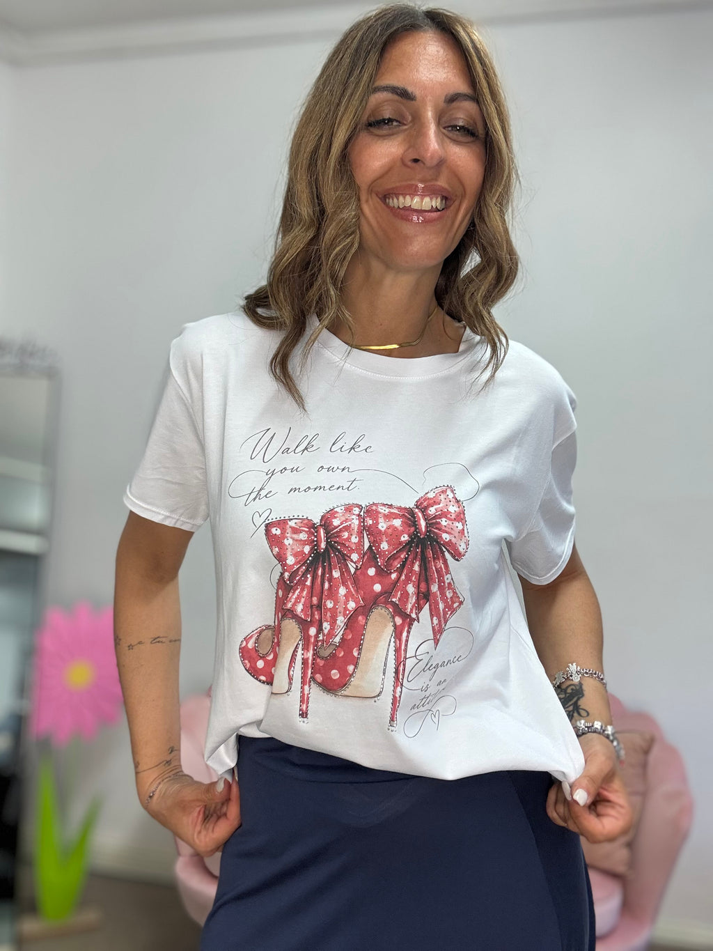 T-shirt decollte glitter