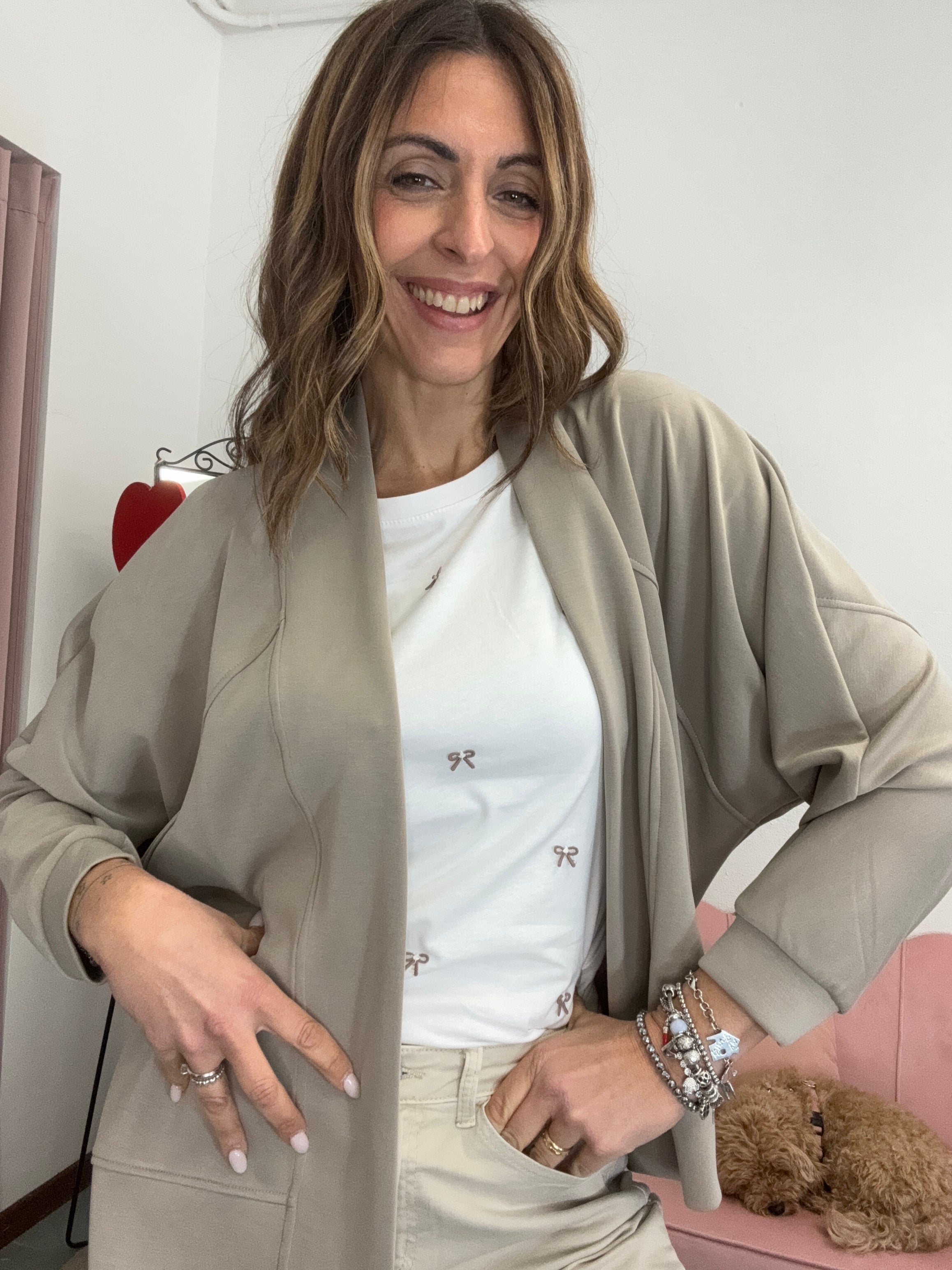 Cardigan giacca senza bottoni