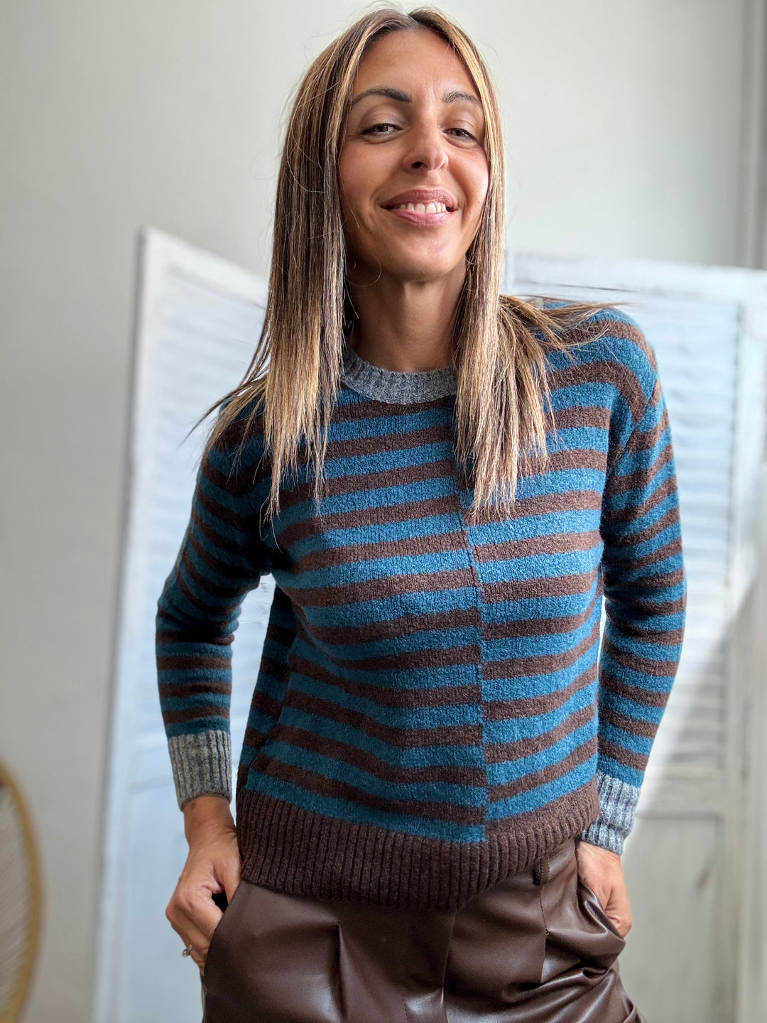 Il pull bicolore Lenny