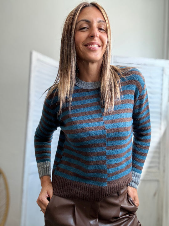 Il pull bicolore Lenny