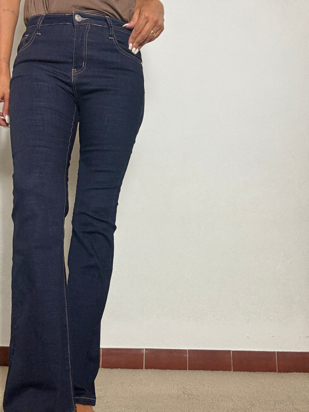 Jeans a zampetta denim scuro