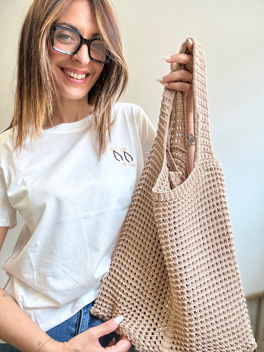 La borsa uncinetto in 3 colori