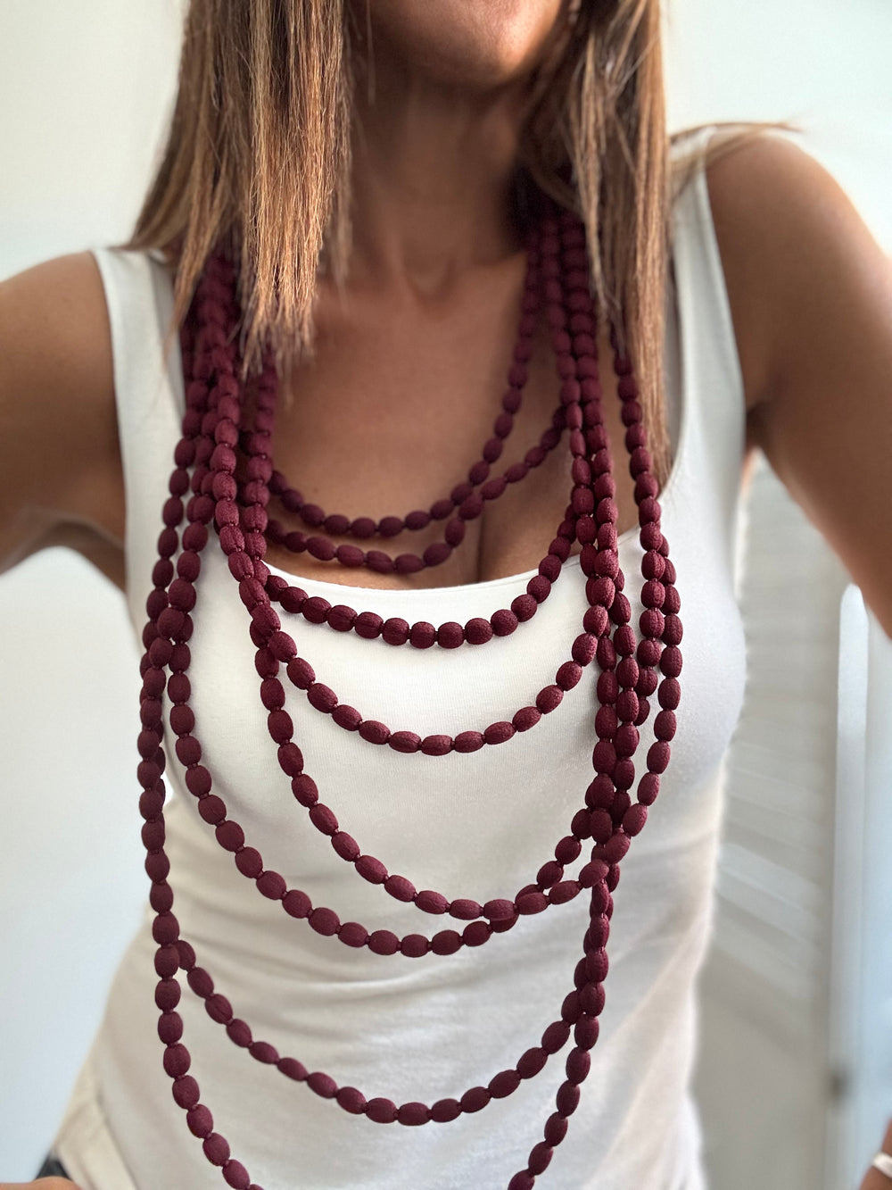 Collana doppi giri in tessuto