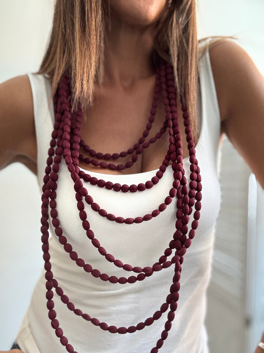 Collana doppi giri in tessuto
