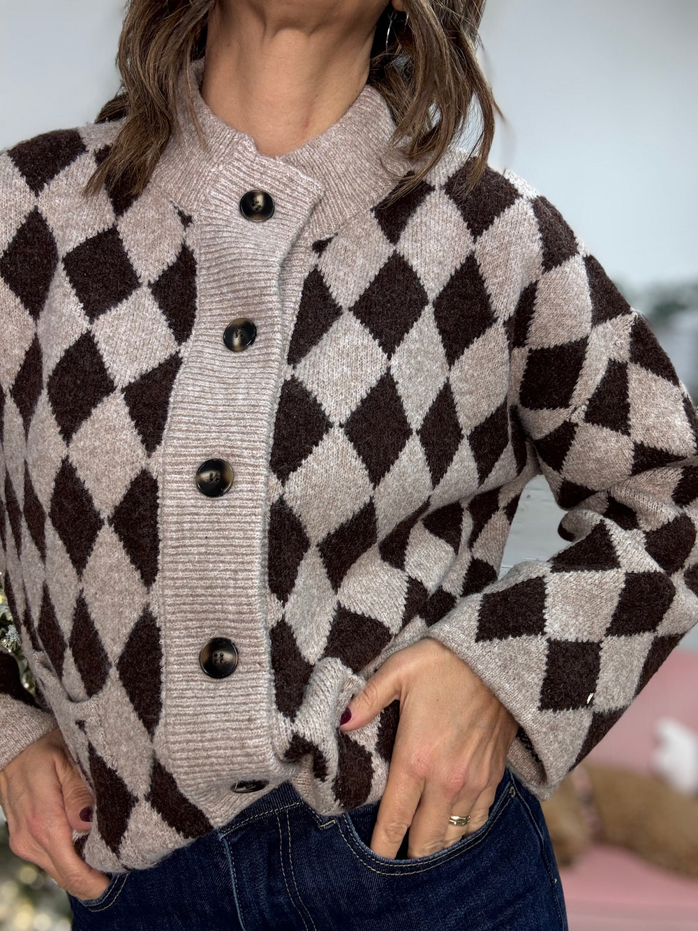 Il cardigan scacchiera