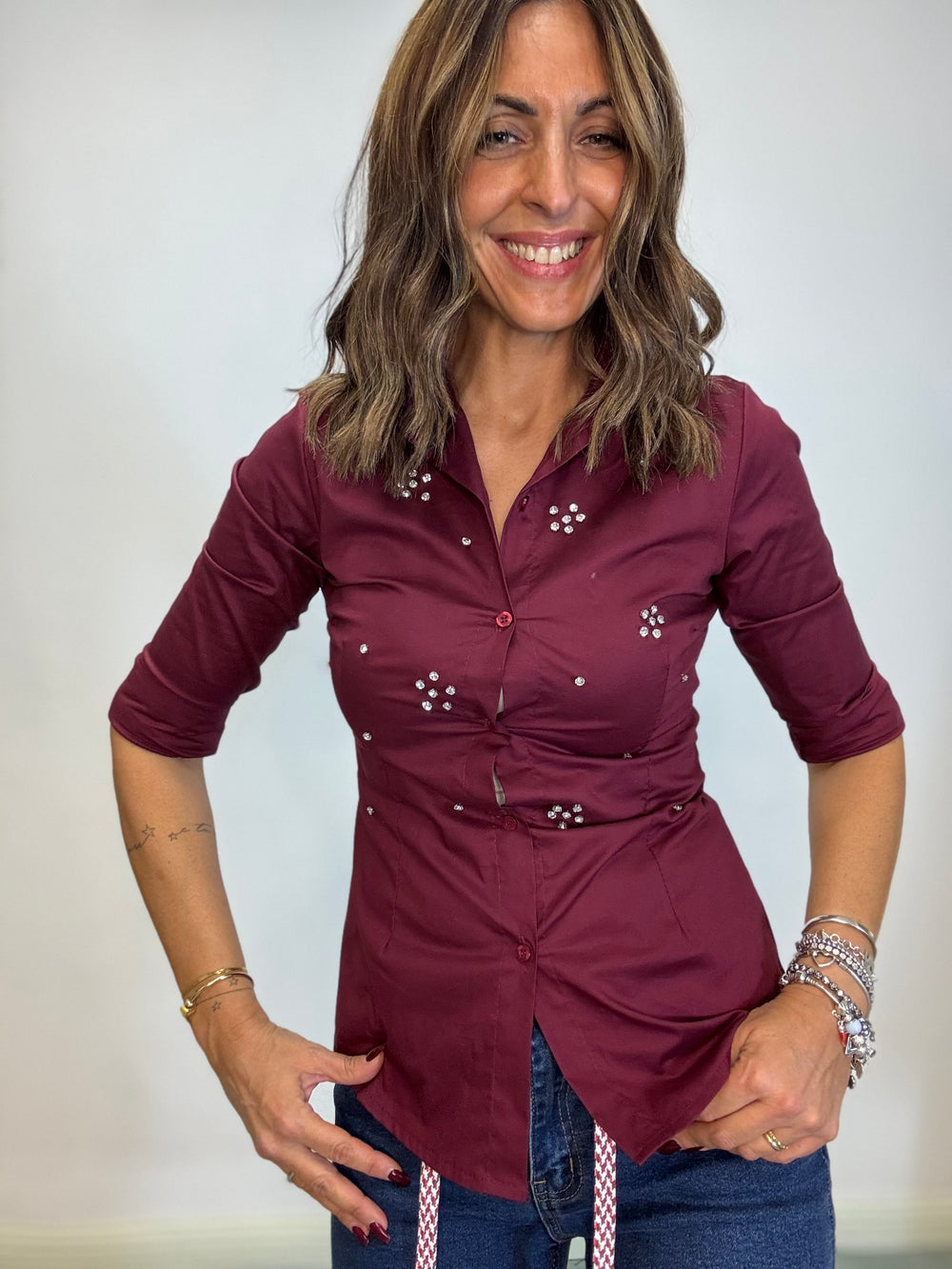 Camicia con gli strasse