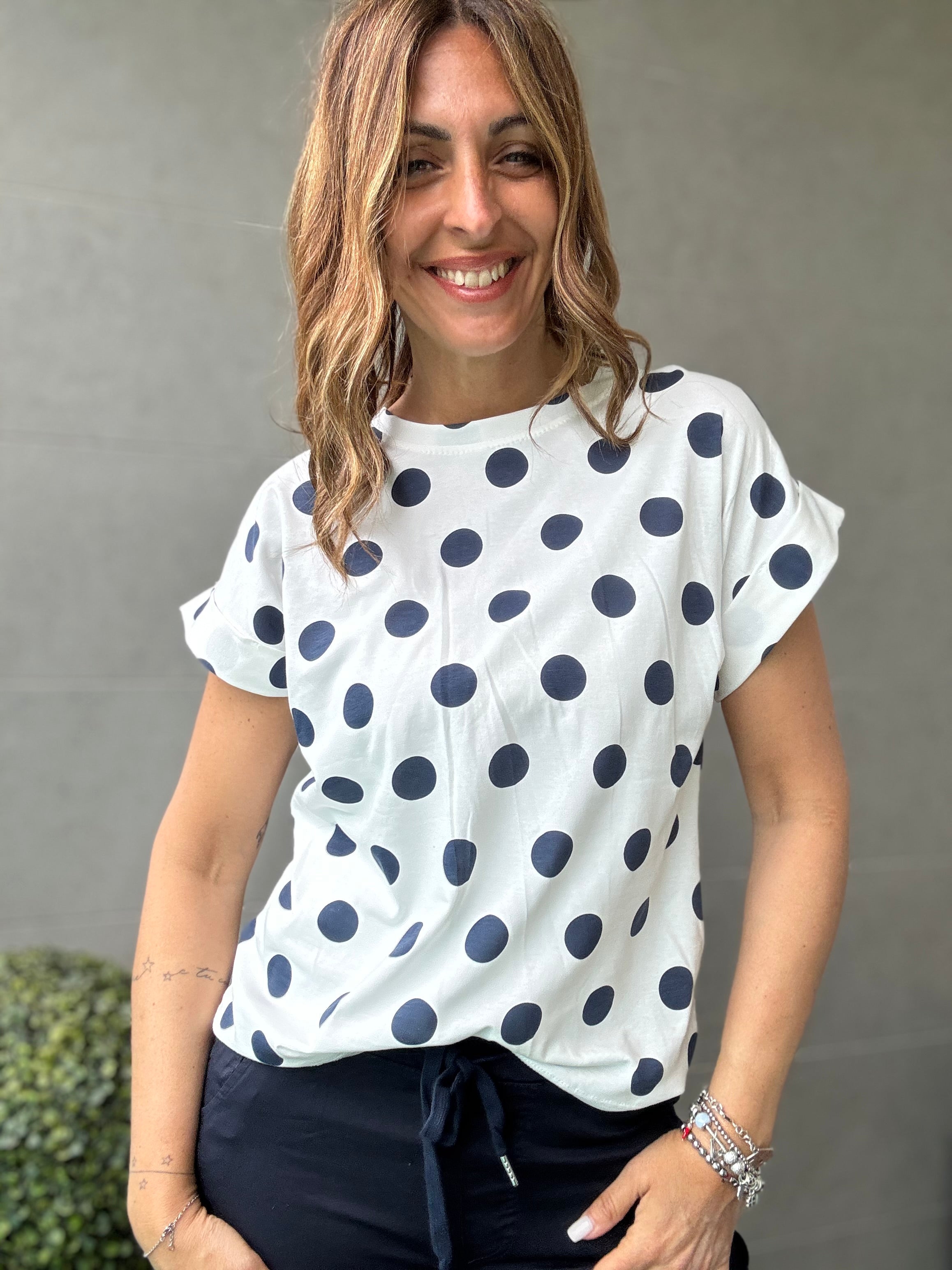 La t-shirt bolle blu