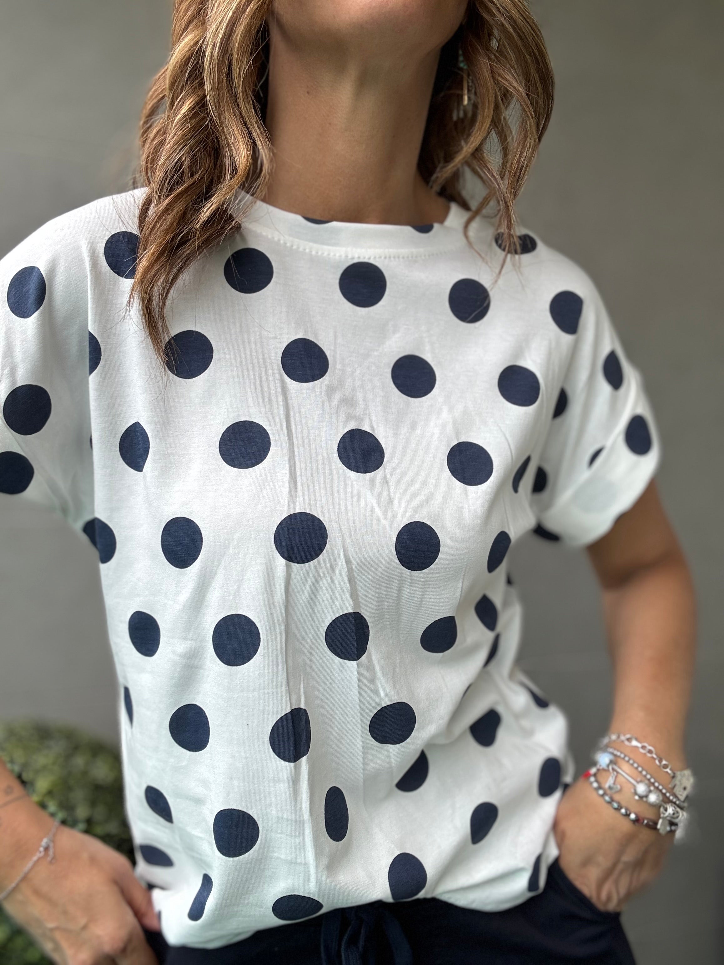 La t-shirt bolle blu