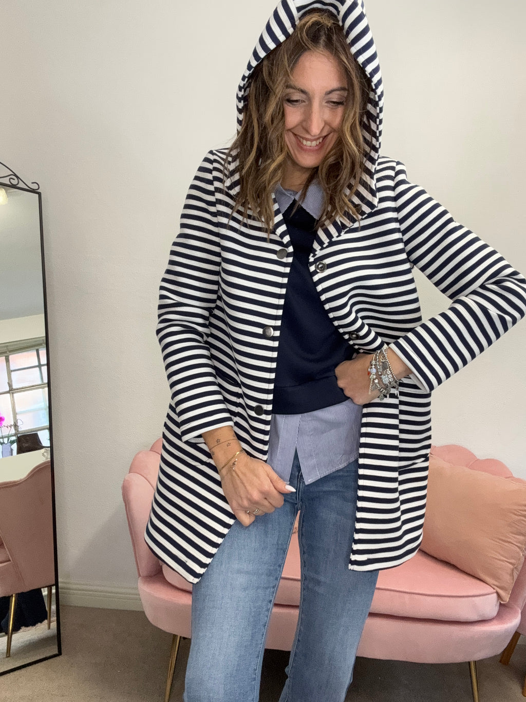 Il capotto rigato neoprene