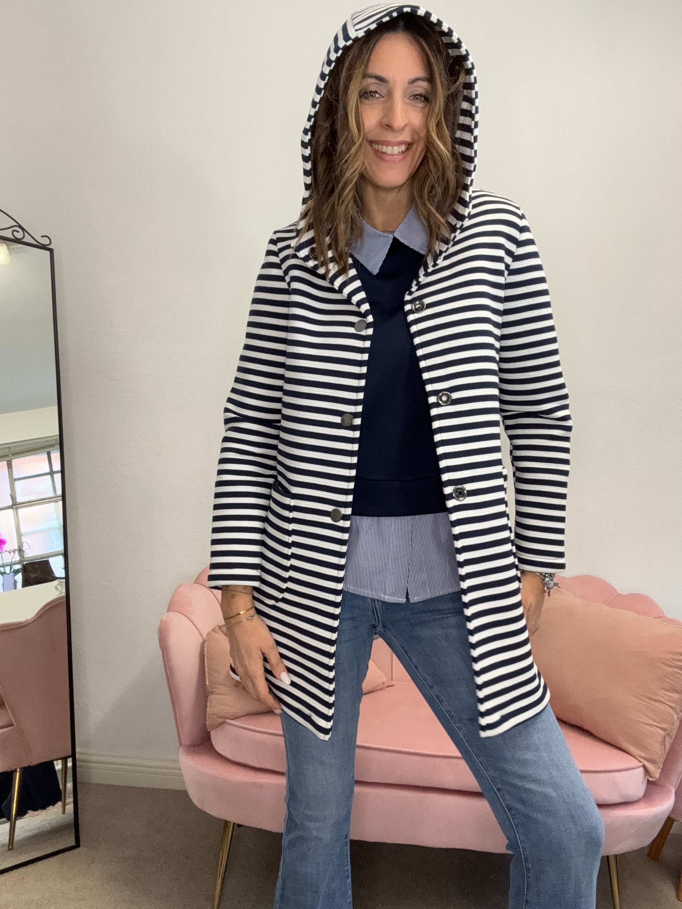 Il capotto rigato neoprene