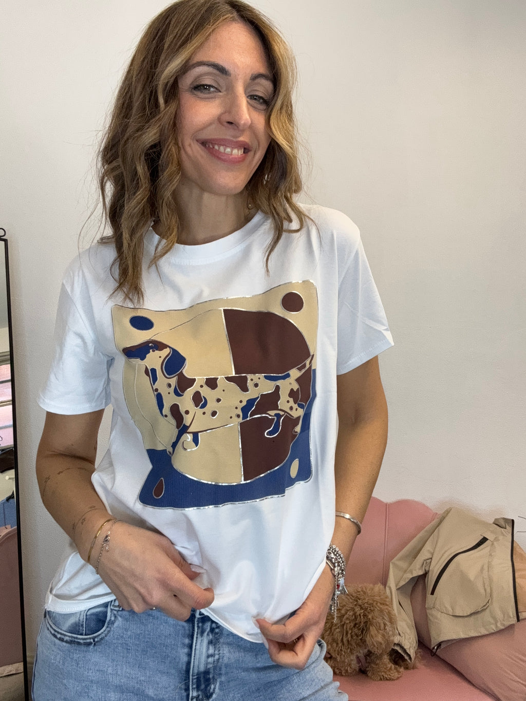 T-shirt dipinto cream