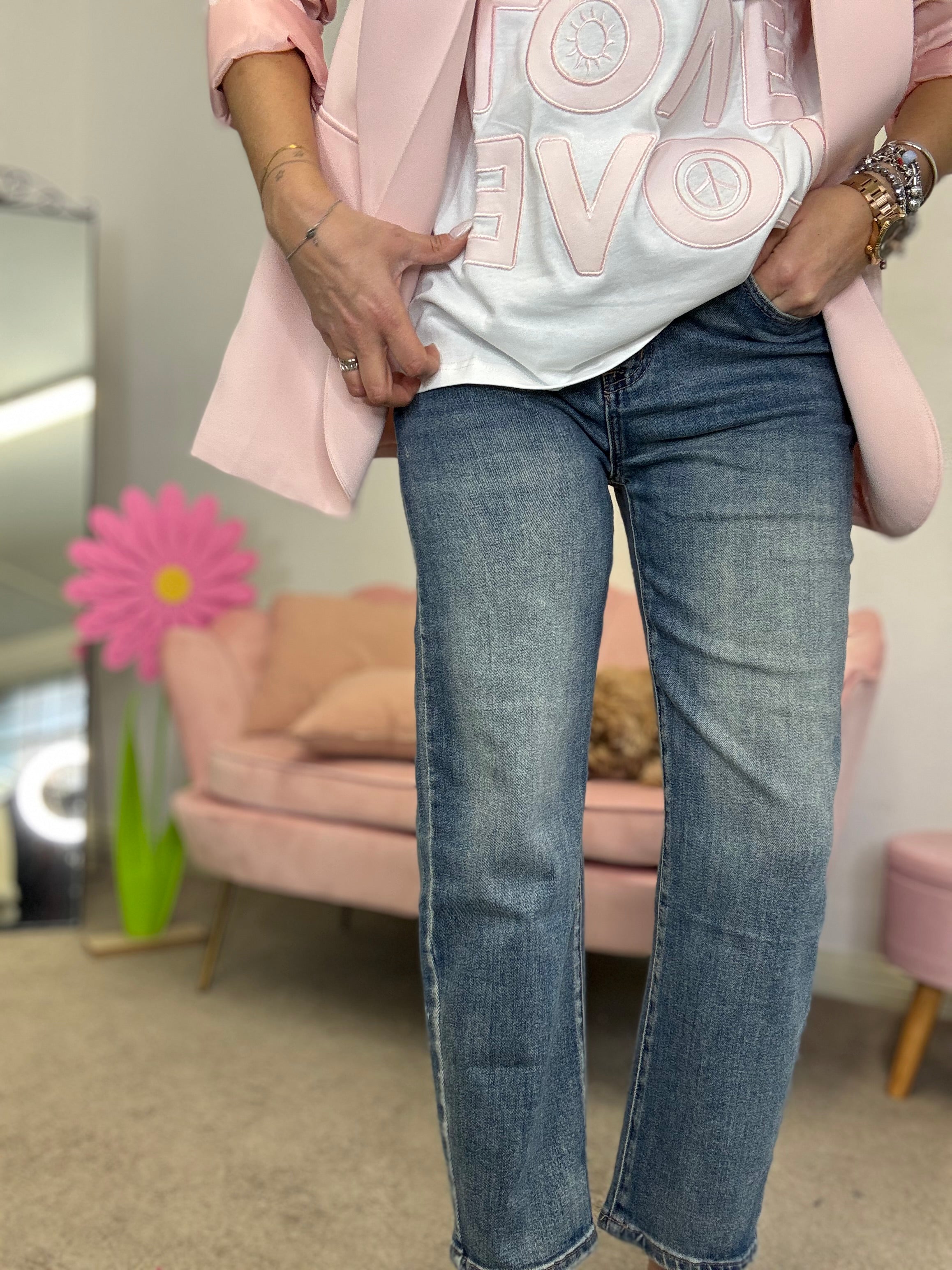 Il jeans regular tubolare