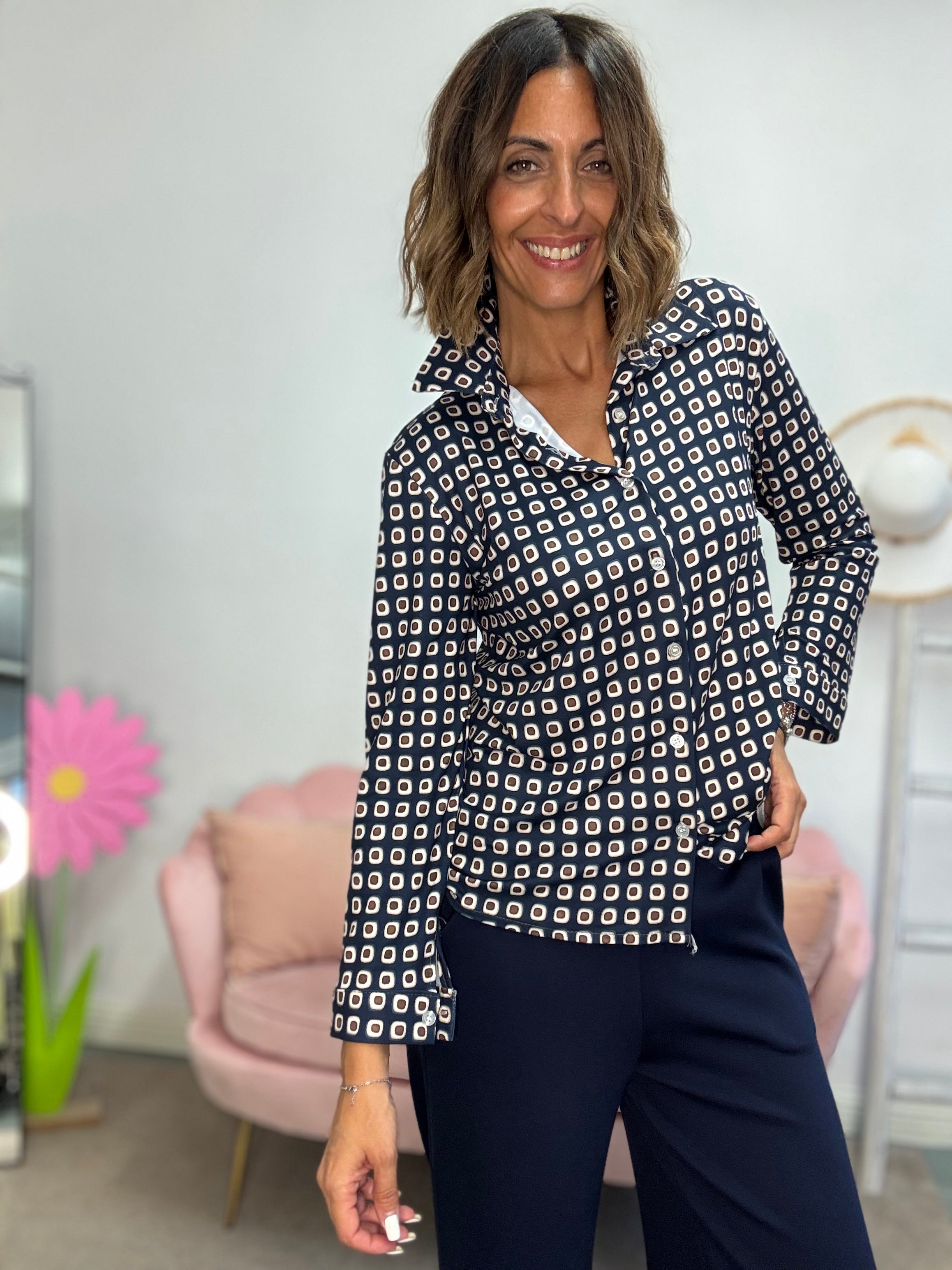 La camicia in maglina 70 blu