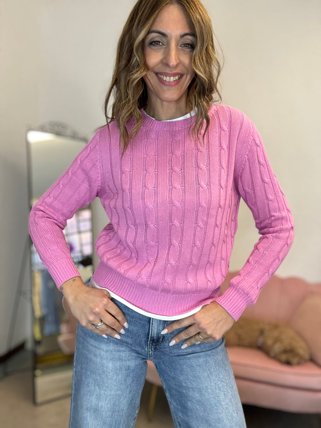 Pull in cotone con le trecce