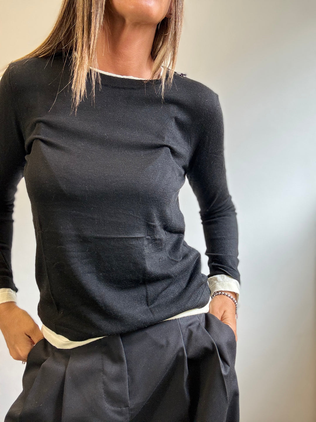 Il pull leggero sovrapposto