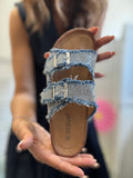 Ciabatta stile Birkenstock denim