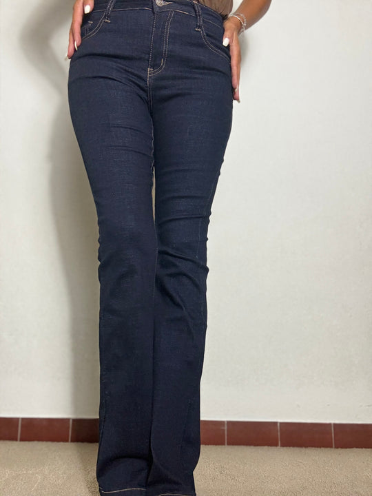 Jeans a zampetta denim scuro