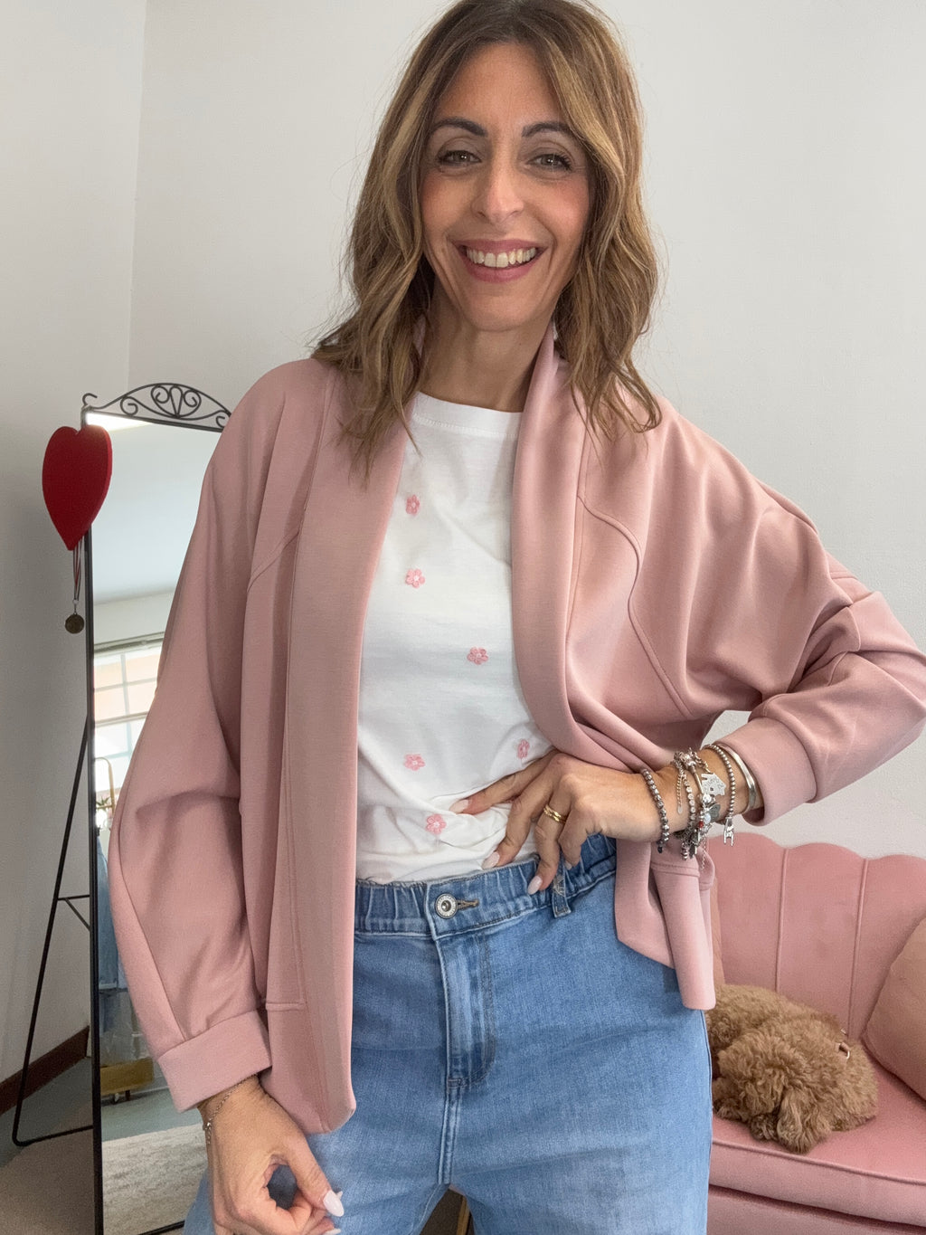 Cardigan giacca senza bottoni