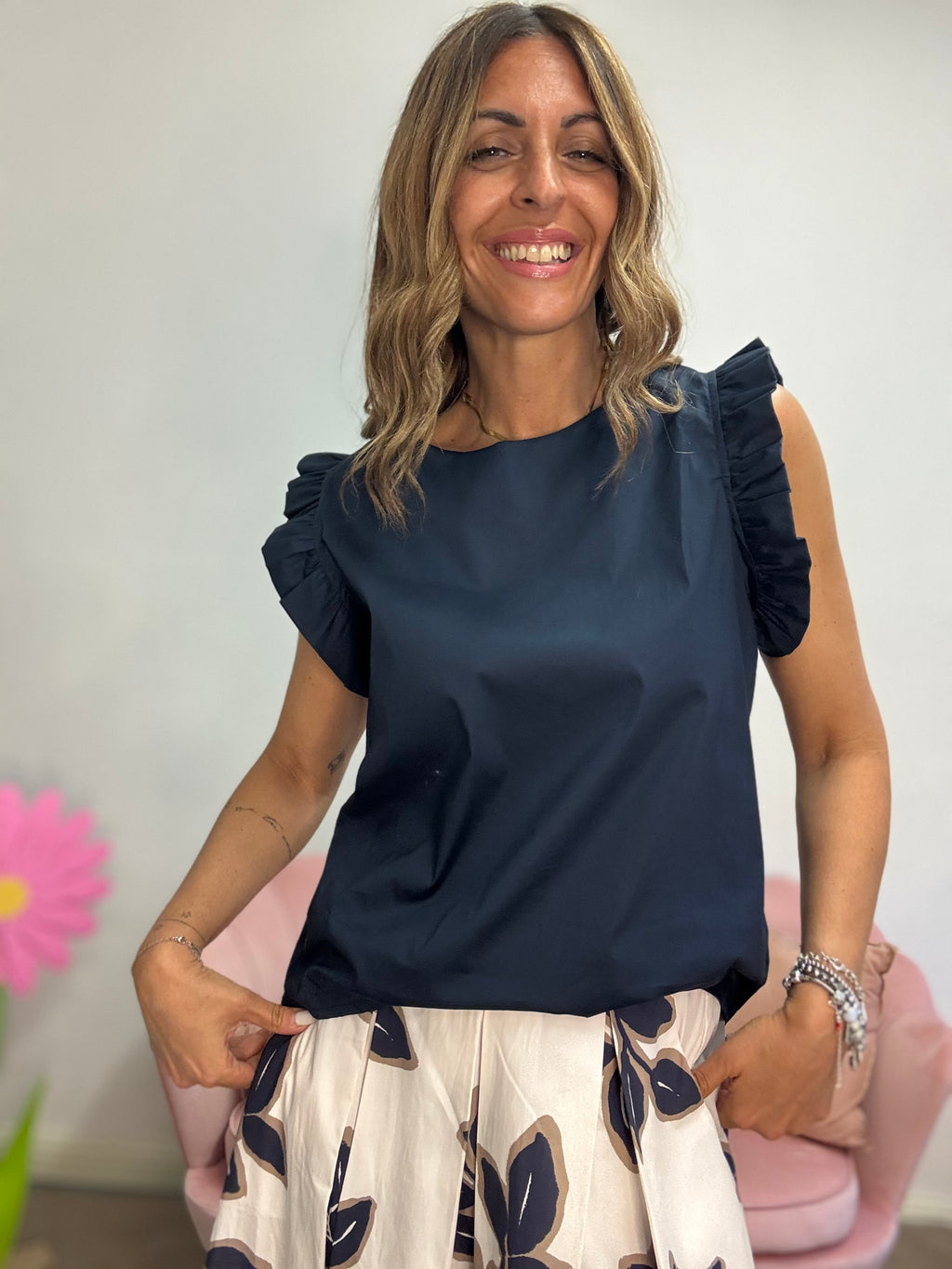 La blusa con le maniche fru fru
