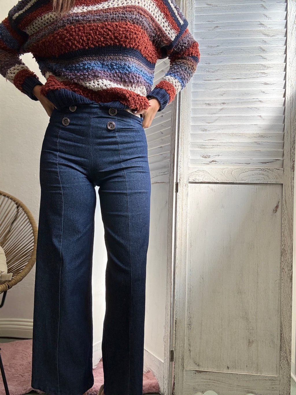 Il jeans 3/4 vita alta