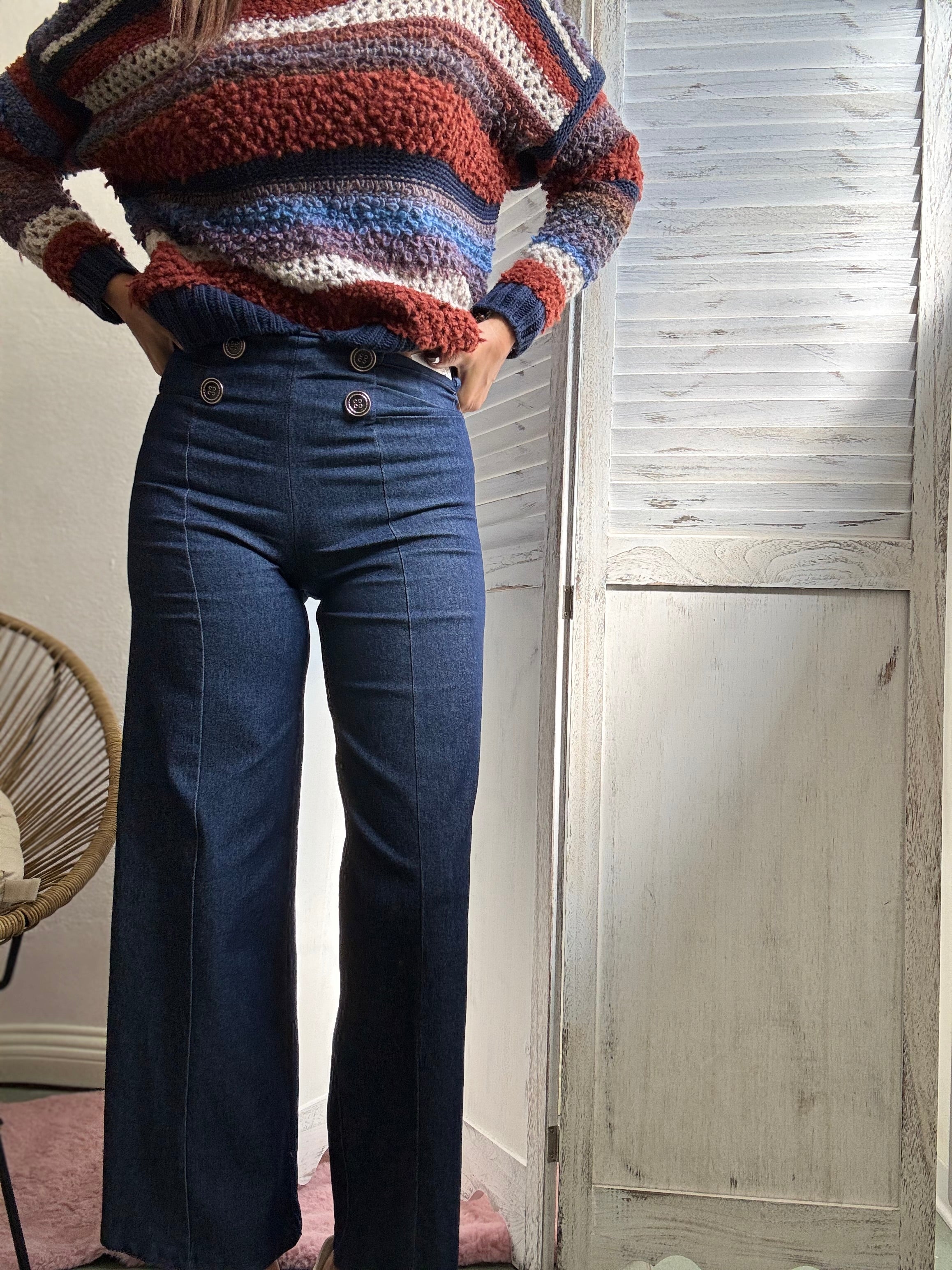 Il jeans 3/4 vita alta