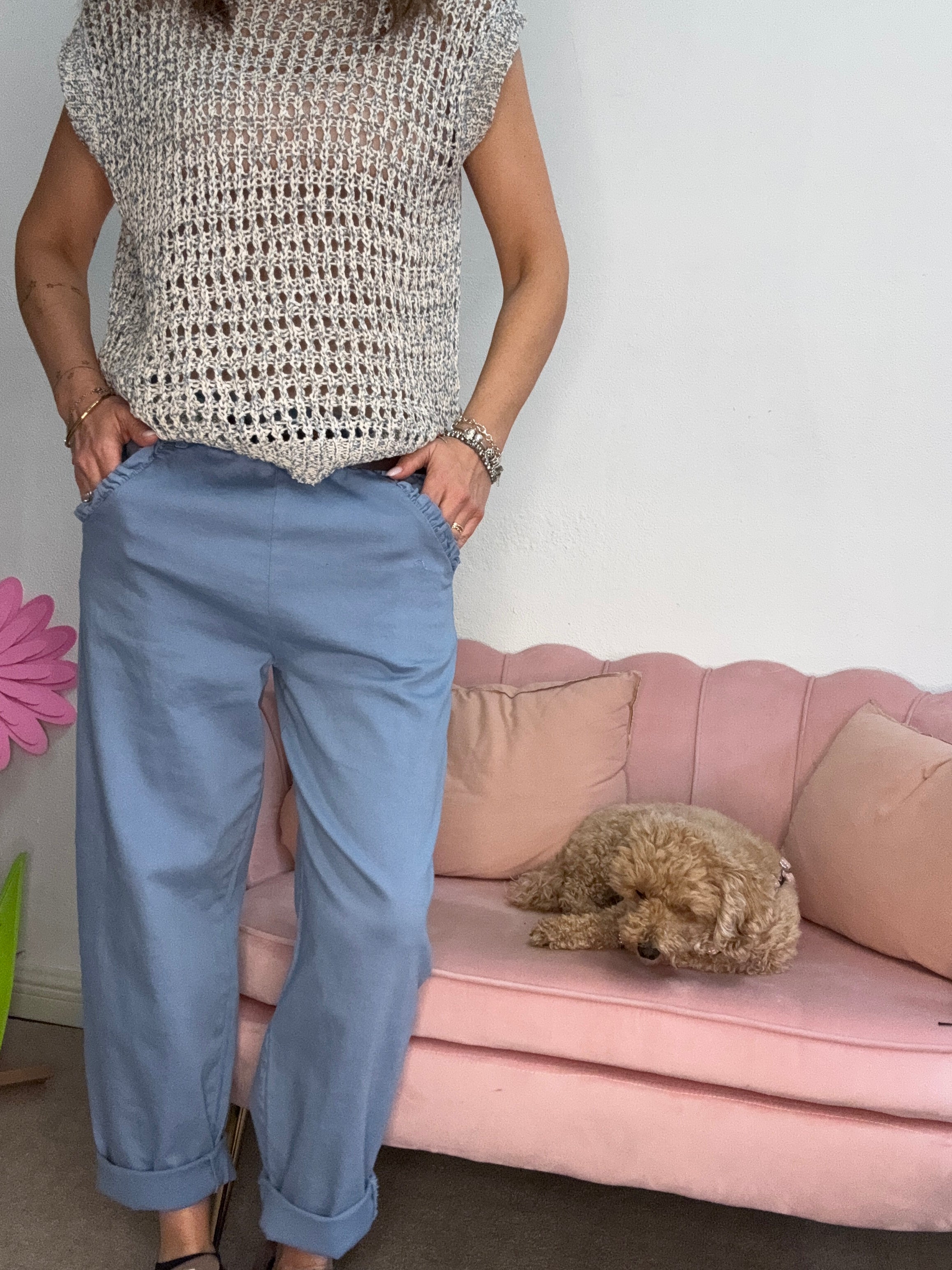 Il pantalone cotone caramella